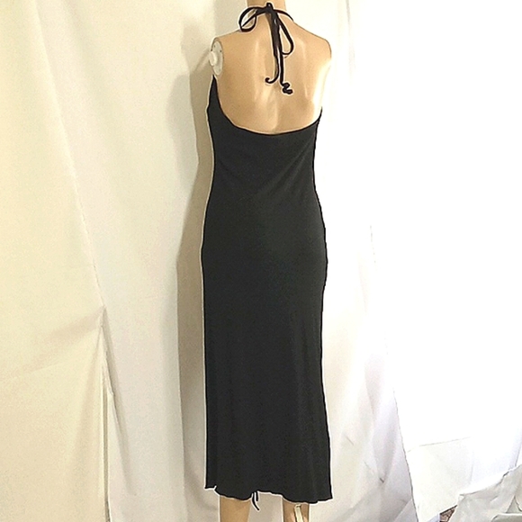 HALARA MEDIUM Long DRESS Women New Black Ribbed Casual Party Cocktail zz - Picture 2 of 6